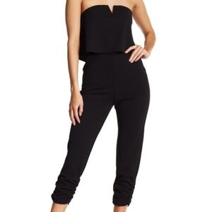 Love...Ady Black Strapless Popover Jumpsuit